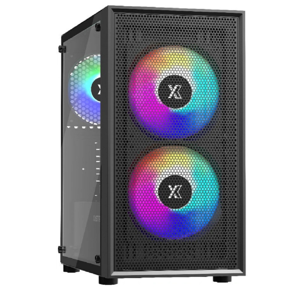 Корпус XASTRA A305M 3FRGB черный mATX 1×120mm,2x140mm USB 2.0 Type-A х 2, USB 3.2 Gen 1 Type-A х 1