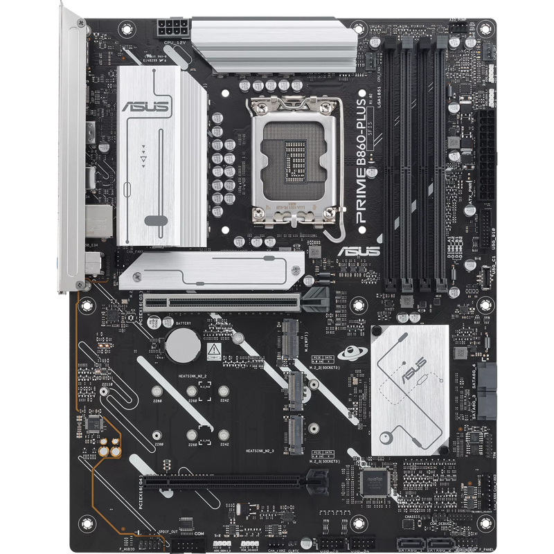Материнская плата ASUS PRIME B860-PLUS-CSM, LGA1851, B860, 4*DDR5, 4*SATA, 2*M.2, 3*USB 3.2, 4*USB 2