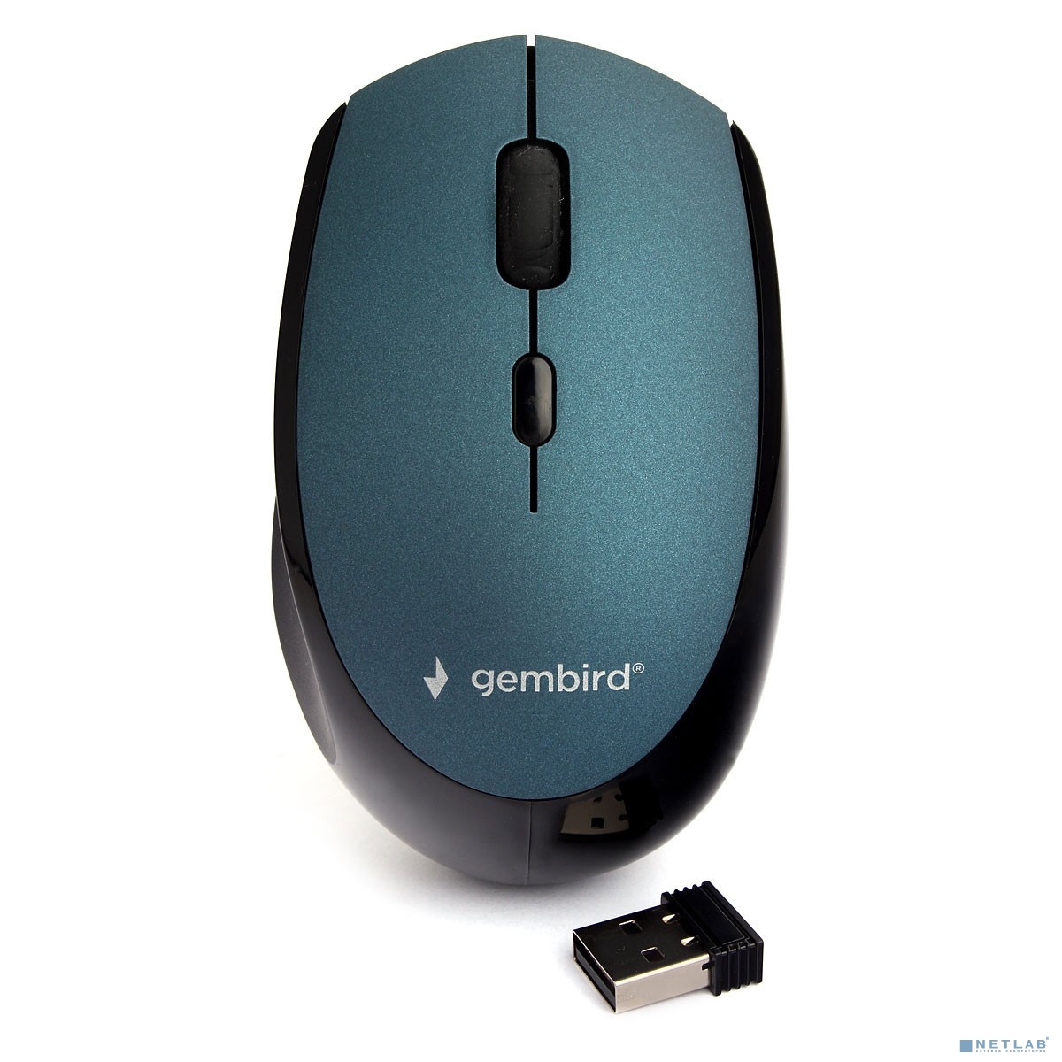 Gembird MUSW-354-B {Мышь беспроводная, синий, бесш.клик, soft touch, 3кн.+колесо-кнопка, 2400DPI, 2,