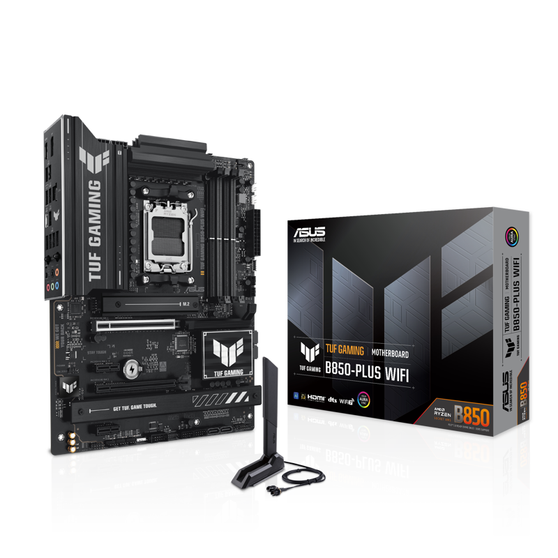 Материнская плата Asus TUF GAMING B850-PLUS WIFI Socket AM5 AMD B850 4xDDR5 ATX AC`97 8ch(7.1) 2.5Gg