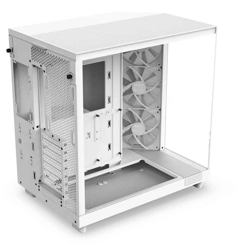 Корпус NZXT H6 Flow, Midi-Tower, TG, 3x120mm, 2xUSB-A 3.2 + 1xUSB-C 3.2, ATX, mATX, mITX White