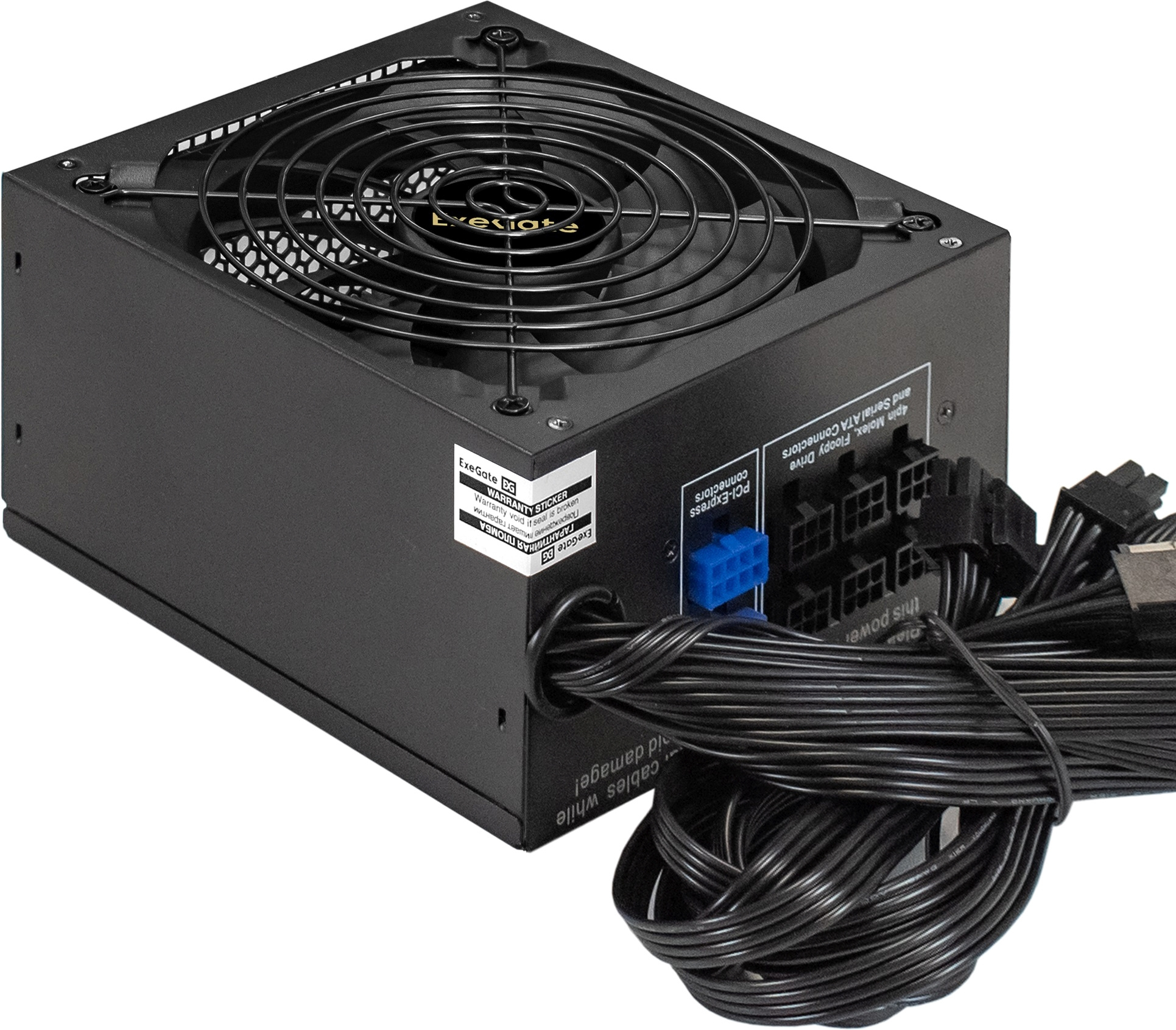 Блок питания Exegate ATX 750W 750PPX 80+ (20+4pin) APFC 140mm fan 8xSATA Cab Manag
