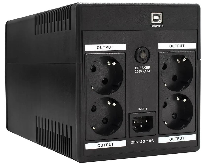 Exegate (EP212521RUS/EP223437RUS) Power  ИБП  Back UNB-1500  <1500VA, Black, 2 евророзетки+2 розетки