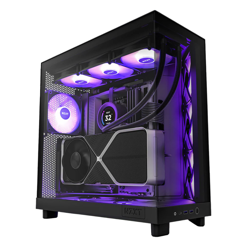 Корпус NZXT H6 Flow RGB (2023), Midi-Tower, TG, 3x120mm RGB, 2xUSB-A 3.2 + 1xUSB-C 3.2, ATX, mATX, m