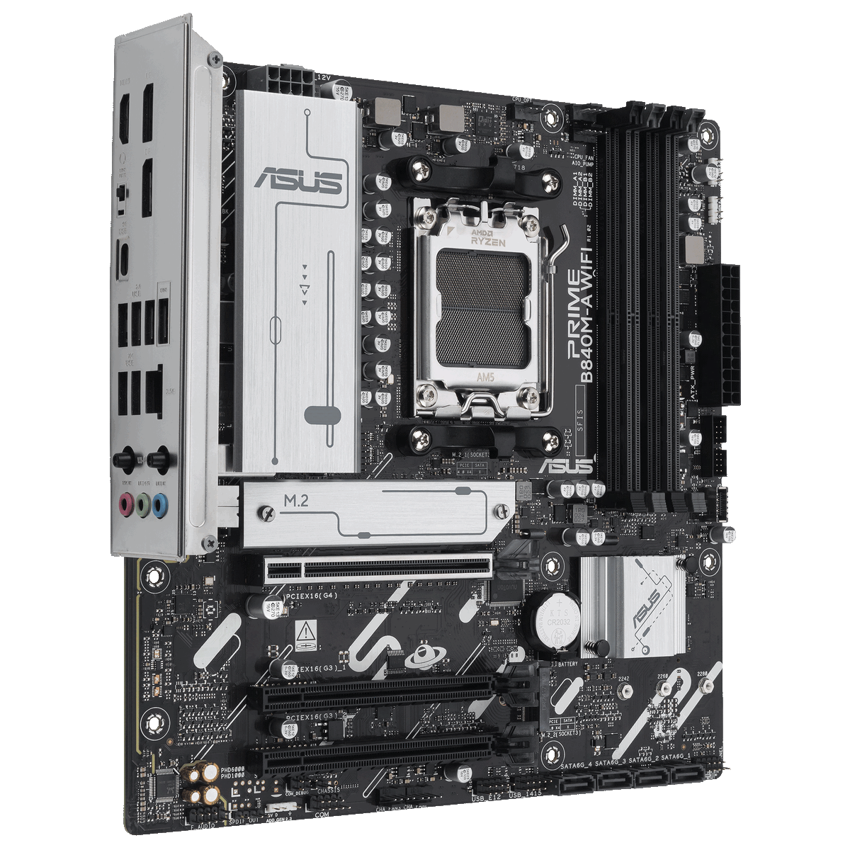 Материнская плата Asus PRIME B840M-A WIFI Socket AM5 AMD B840 4xDDR5 mATX AC`97 8ch(7.1) 2.5Gg RAID+