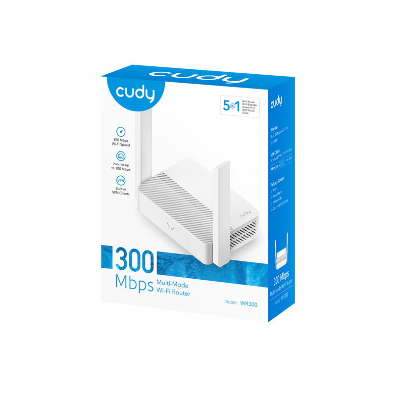 Роутер беспроводной Cudy WR300 N300 10/100BASE-TX/Wi-Fi белый