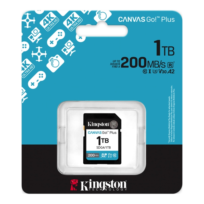 Флеш карта SDXC 1TB Kingston SDG4/1TB Canvas Go! Plus V30 w/o adapter