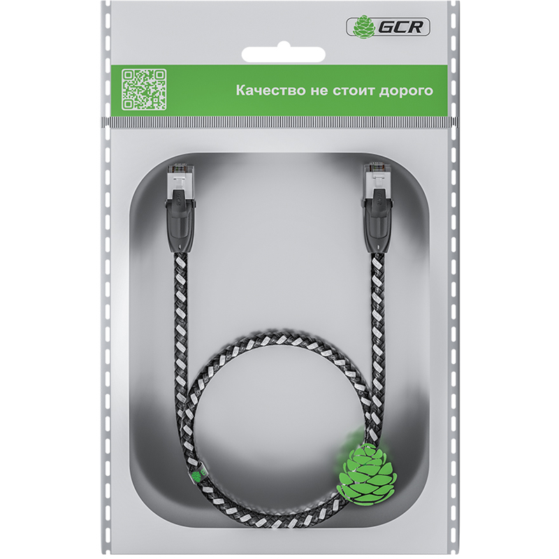 Greenconnect RJ45(m) - RJ45(m) Cat.6 3м черно-белый