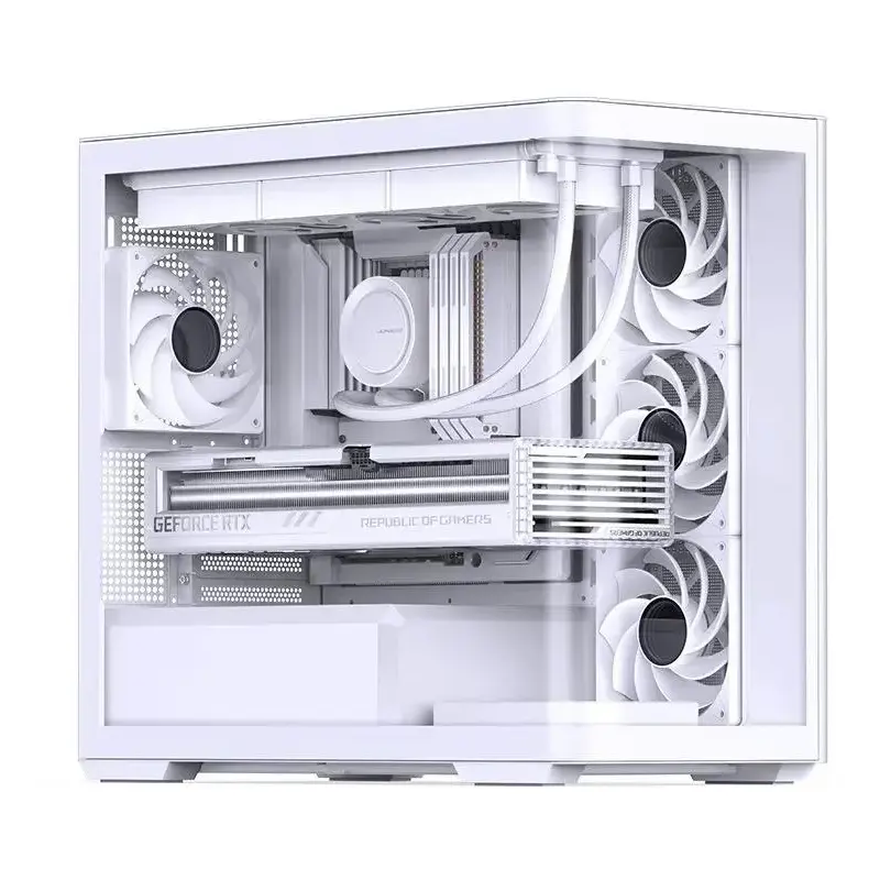 Корпус JONSBO D300, Mini-Tower, TG, no fan, 2xUSB-A 3.2 + 1xUSB-C 3.2, mATX, mITX White