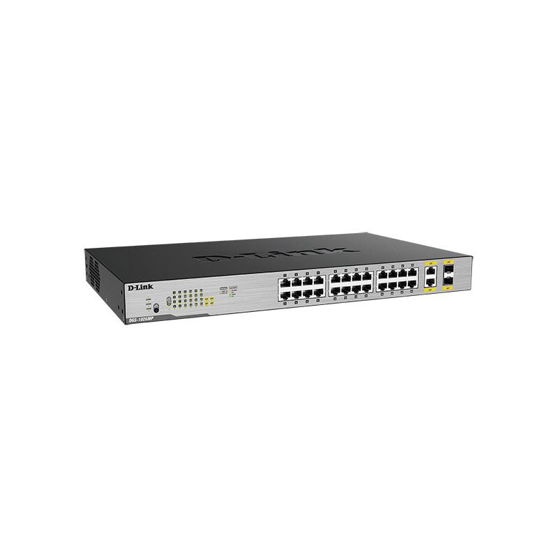 Коммутатор D-Link DGS-1026MP/B2A Неуправляемый коммутатор с 24 портами 10/100/1000Base-T, 2 комбо-по