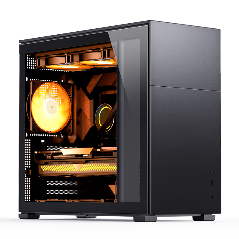 Корпус JONSBO D41 STD, Midi-Tower, TG, no fan, 1xUSB-A 3.2 + 1xUSB-C 3.2, ATX, mATX Black