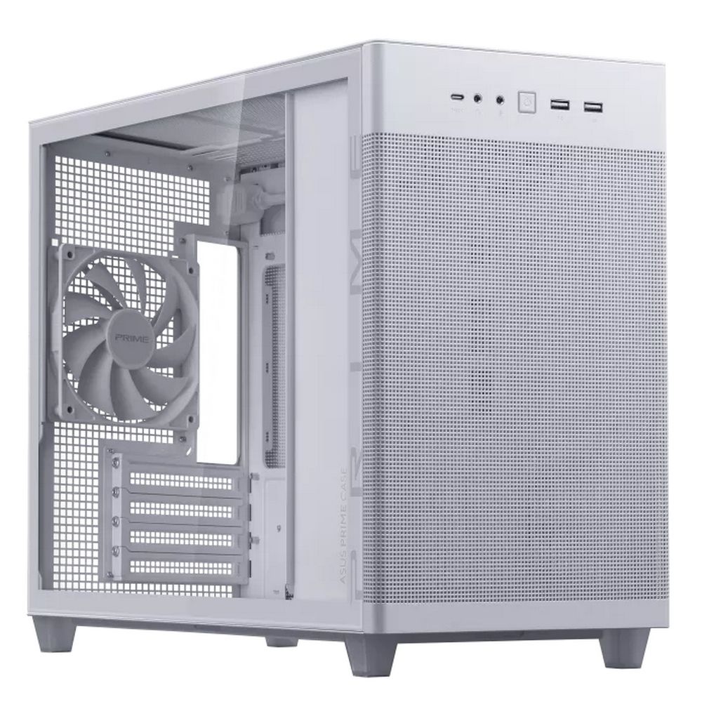 Корпус ASUS Mini-Tower, без БП, 2xUSB 3.0, 1xUSB Type-C, AP201 PRIME CASE TG WHITE AP201/WHT/TG, бел