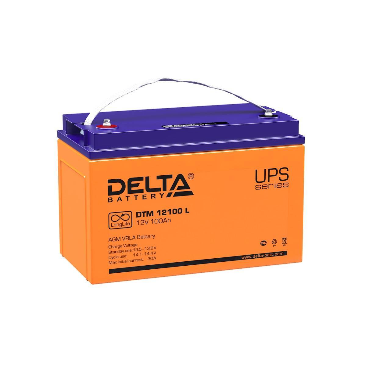 аккумуляторная батарея DELTA Аккумуляторная батарея AGM DTM 12100 L (12V / 100Ah)