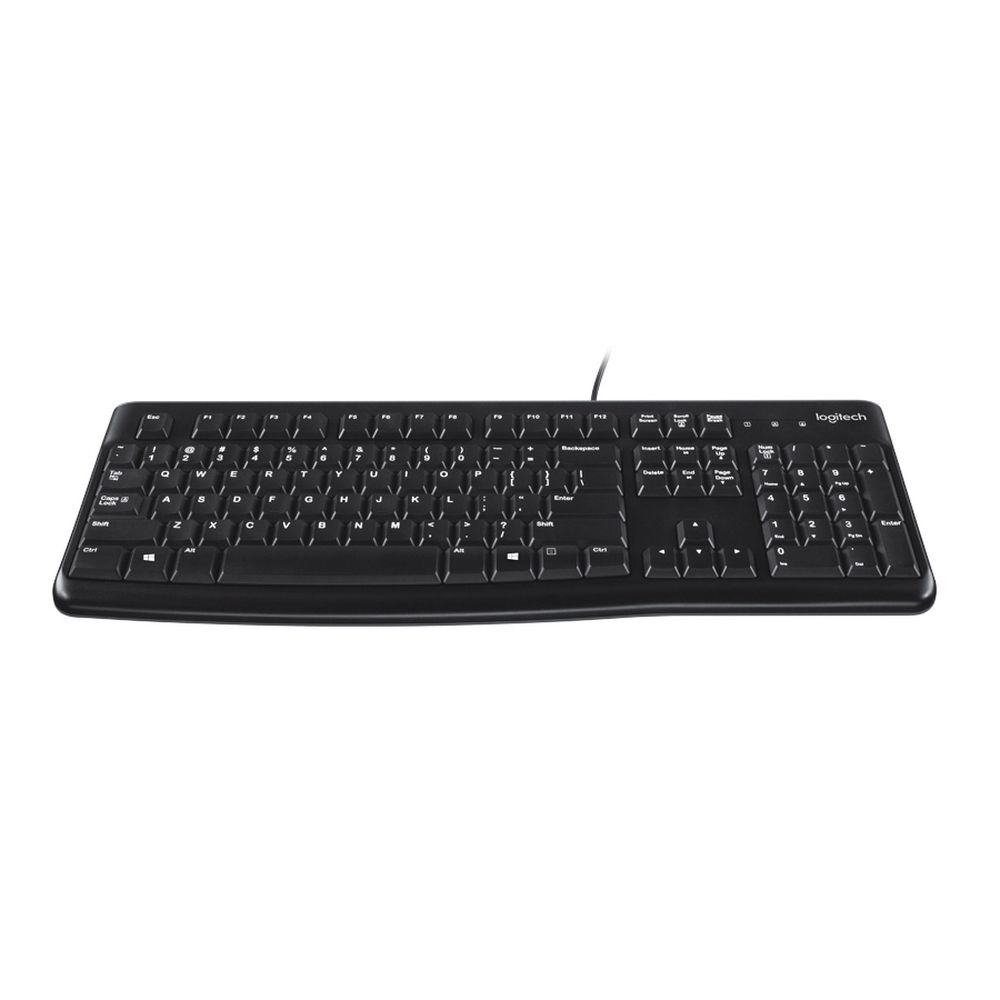 Клавиатура Logitech K120 |920-002506| черная, офисная, 104 клавиши, защита от воды, USB 1.5м, RTL