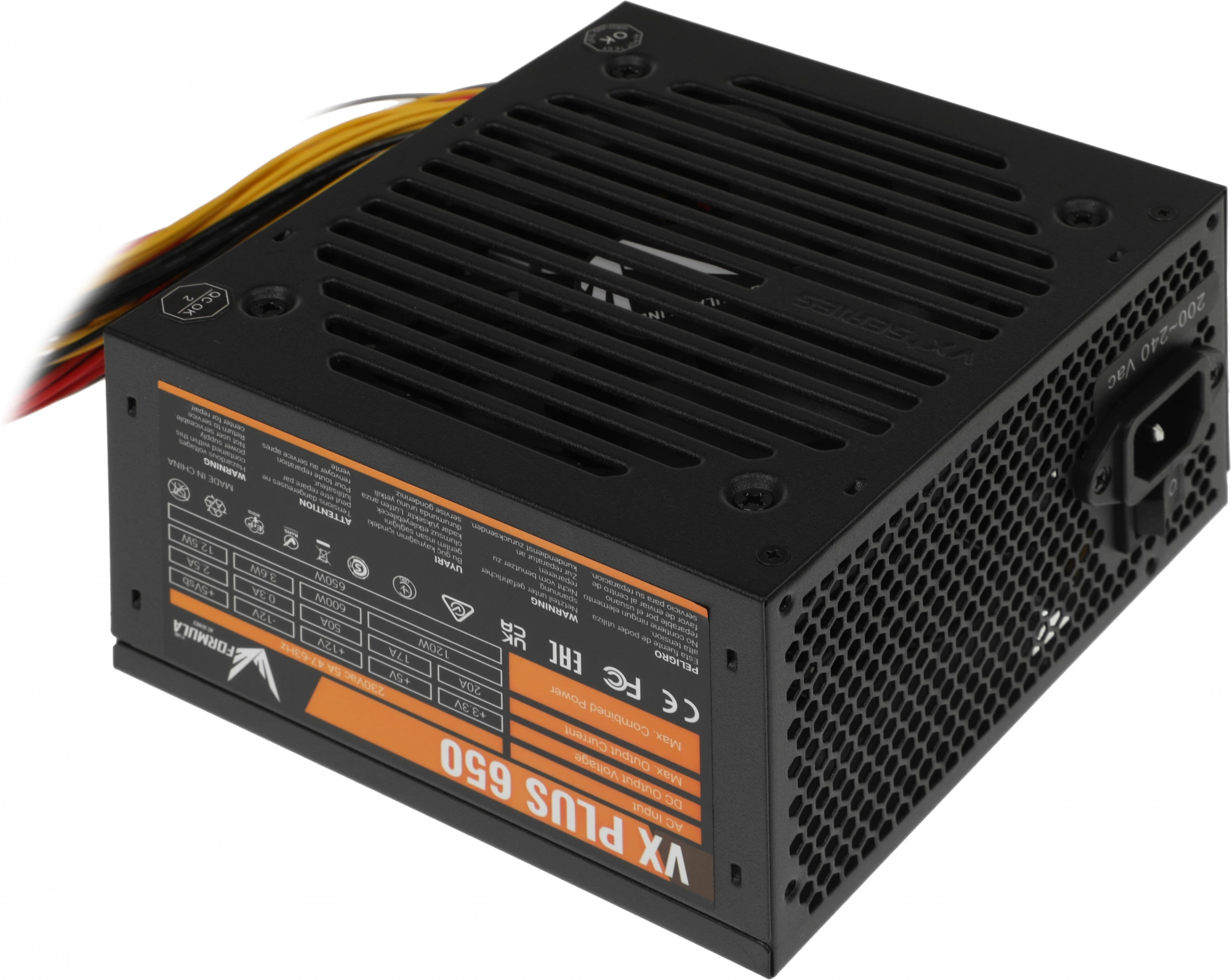 Блок питания Formula V Line VX PLUS 650, 650W, ATX12V v2.3, 12cm Fan (ex Aerocool)