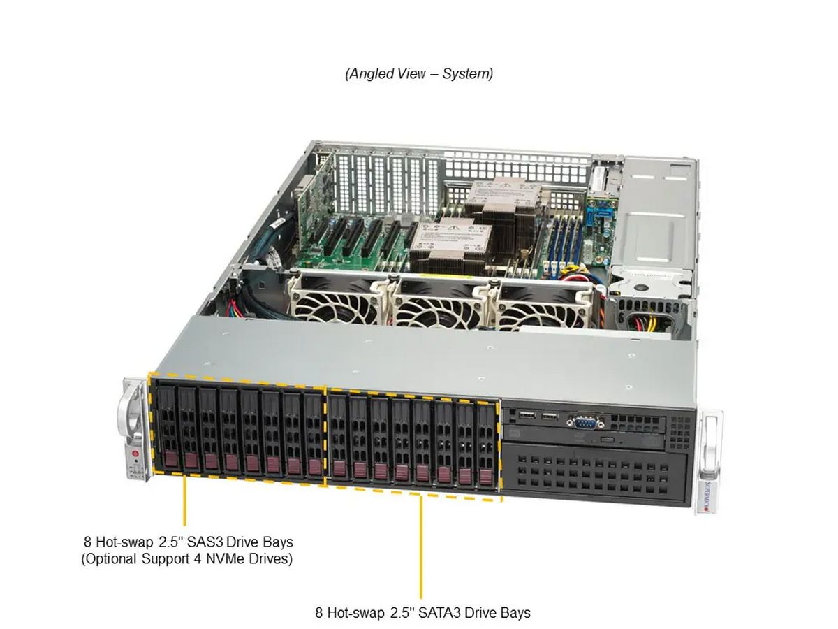 Серверная платформа Supermicro SuperServer 2U SYS-221P-C9R noCPU(2)4rd Gen Xeon Scalable/TDP 300W/no