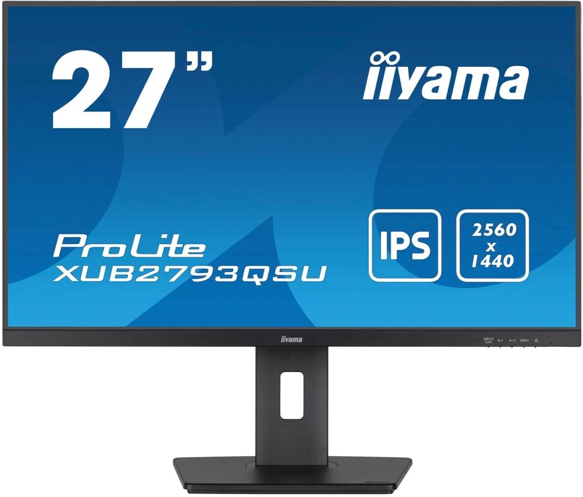 Монитор Iiyama 27" ProLite XUB2793QSU-B7 черный IPS LED 16:9 HDMI M/M матовая HAS Piv 300cd 178гр/178гр 2560x1440 100Hz DP 2K USB 5.6кг
