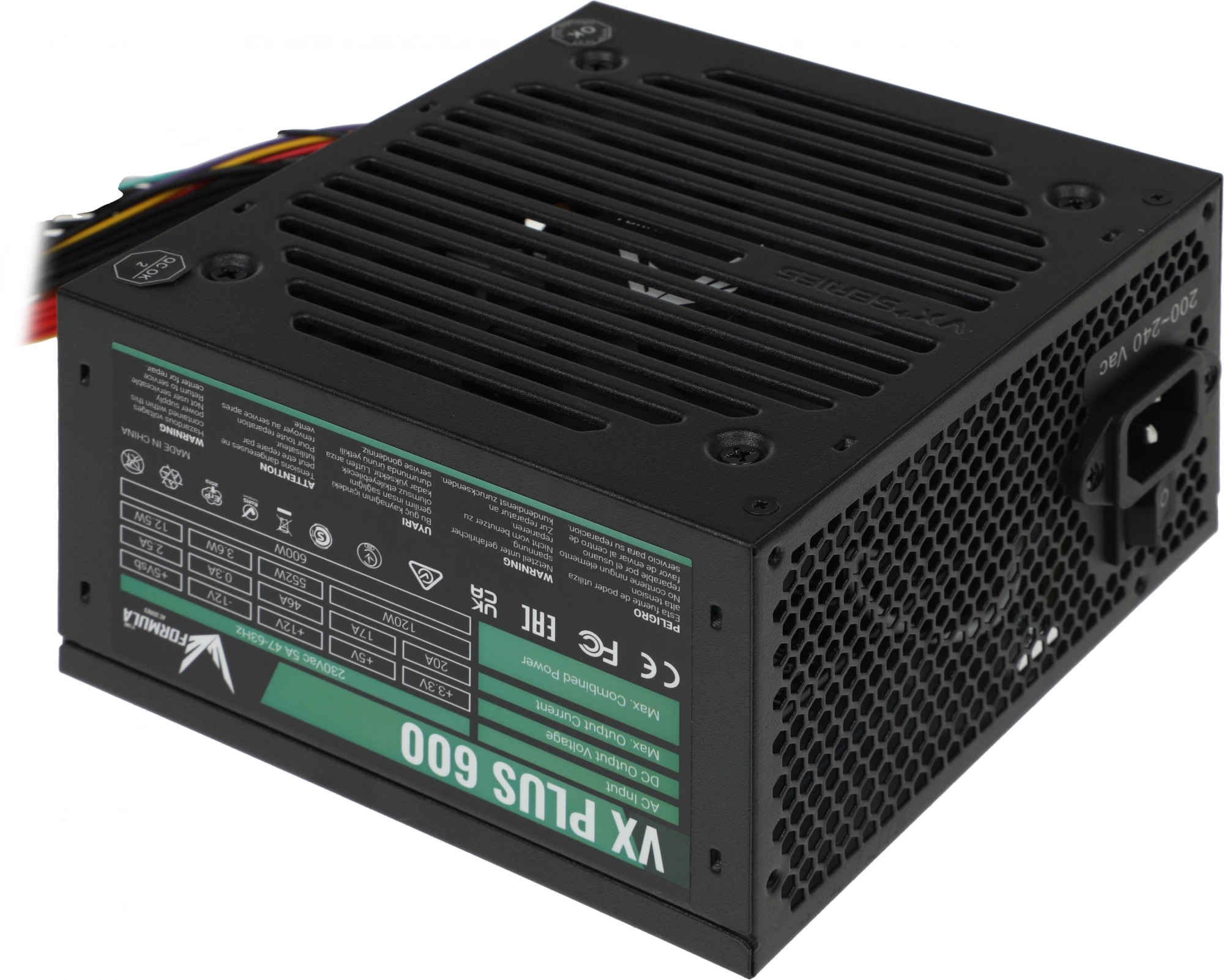 Блок питания Formula ATX 600W AC VX PLUS (20+4pin) 120mm fan 3xSATA RTL