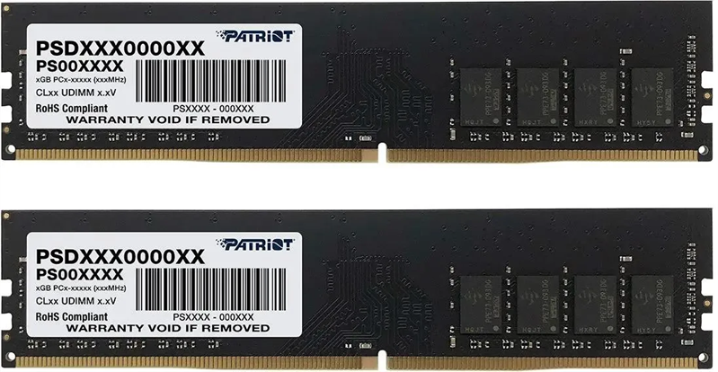 Память DDR4 2x8Gb 3200MHz Patriot PSD416G3200K Signature RTL PC4-25600 CL22 DIMM 288-pin 1.2В single