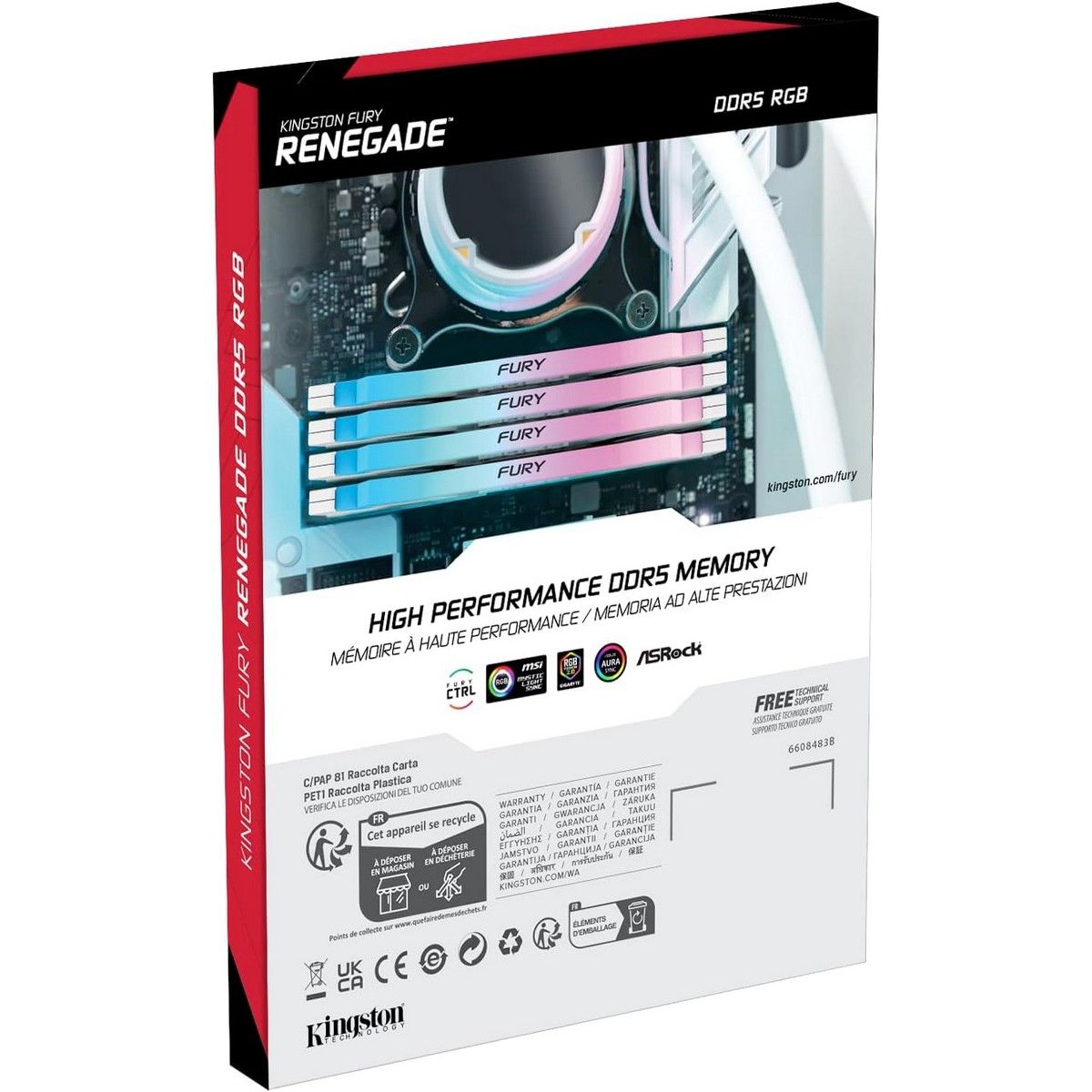 Память DDR5 2x32GB 6400MHz Kingston KF564C32RWAK2-64 Fury Renegade XMP RGB RTL Gaming PC5-51200 CL32