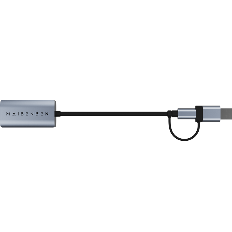 Переходник Maibenben Adapter USB-C/USB-A to RJ45 LAN 1000M