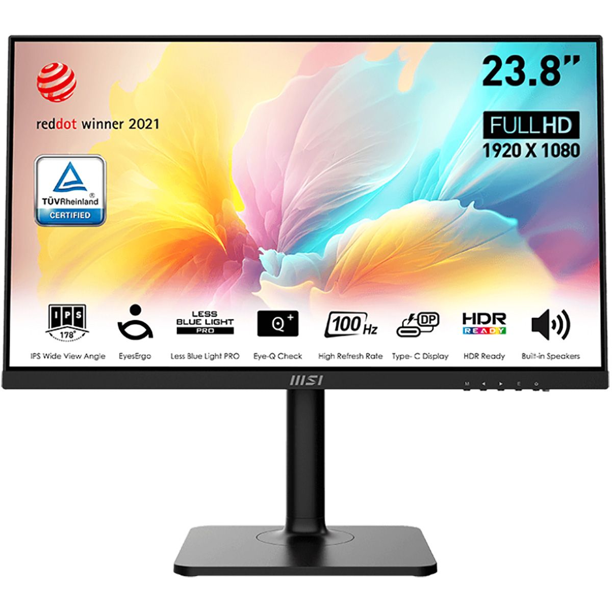 Монитор MSI 23.8" Modern MD2412P черный IPS LED 1ms 16:9 HDMI M/M матовая HAS Piv 300cd 178гр/178гр 