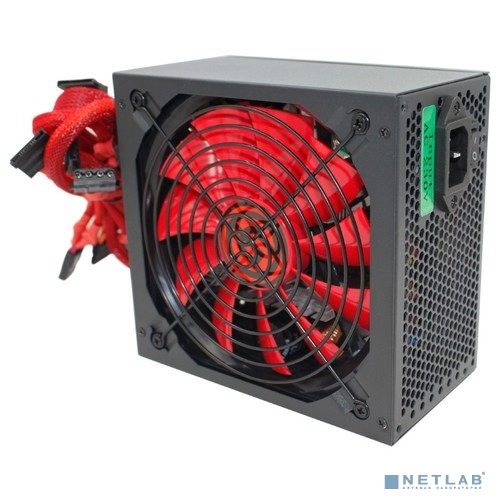 Ginzzu PC700 14CM(Red) 80+ black,APFC,24+4p,2 PCI-E(6+2), 7*SATA, 4*IDE,оплетка, кабель питания,цвет