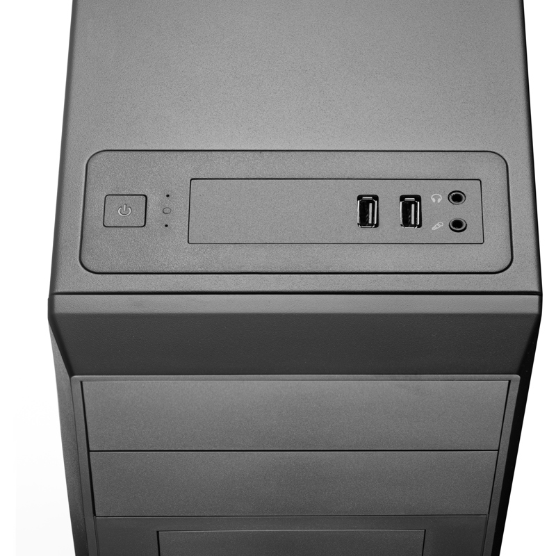 Корпус без блока питания Foxline FL-302, ATX, 2x5.25EXT, 1x3.5EXT, 4x3.5INT, 2xUSB2.0, HDA, w/o FAN,