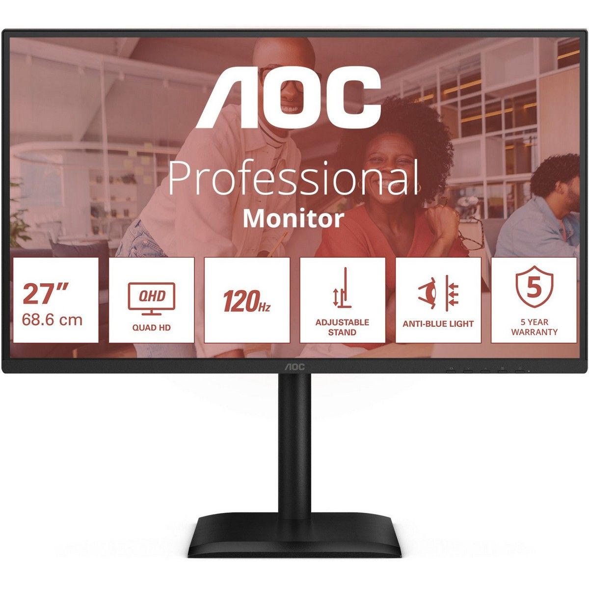 Монитор AOC 27" Q27E4CV черный IPS LED 16:9 HDMI M/M матовая HAS Piv 350cd 178гр/178гр 2560x1440 120