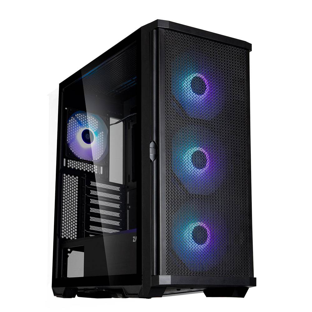 Корпус ZALMAN Z10 PLUS, ATX, BLACK, WINDOW, 2x3.5", 2x2.5", 2xUSB3.0, 1xUSB 3.1 Type-C, FRONT 3x140m