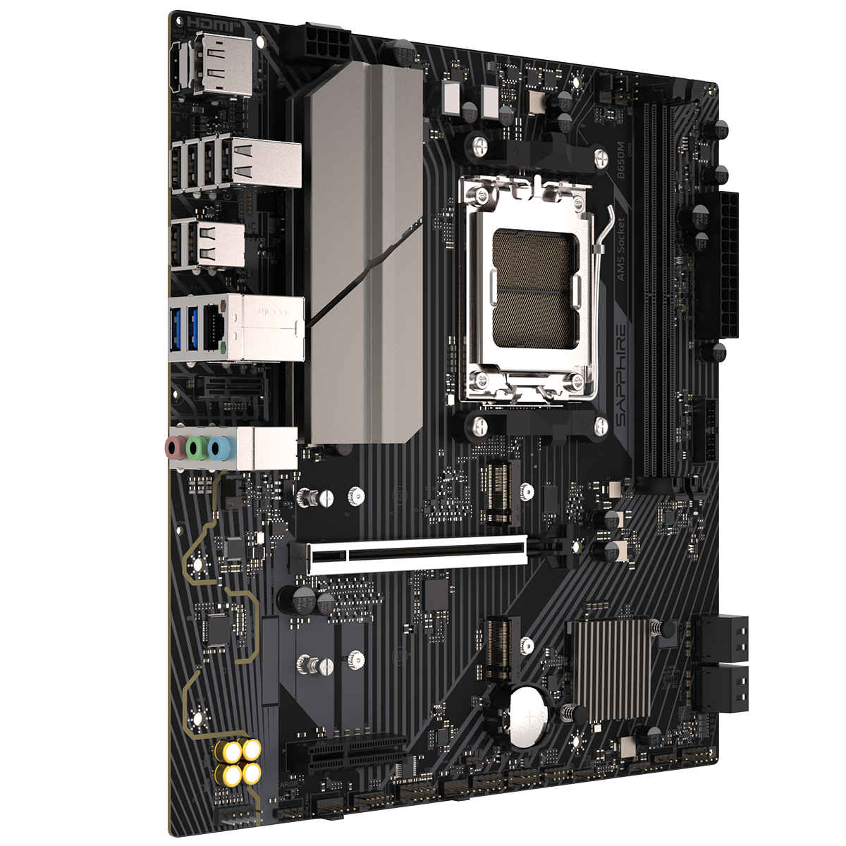 Материнская плата Sapphire B650M-E B650, AM5, 2*DDR5, 1*PCIEx16, 1*PCIEx4, 2*M.2, 4*USB3.2Gen1, 10*U