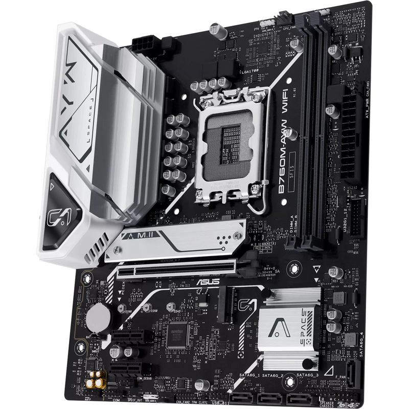 Материнская плата ASUS B760M-AYW WIFI-SI, Socket1700, Intel B760, 2xDDR5 DIMM, PCI-Ex16, 4SATA3, 7.1