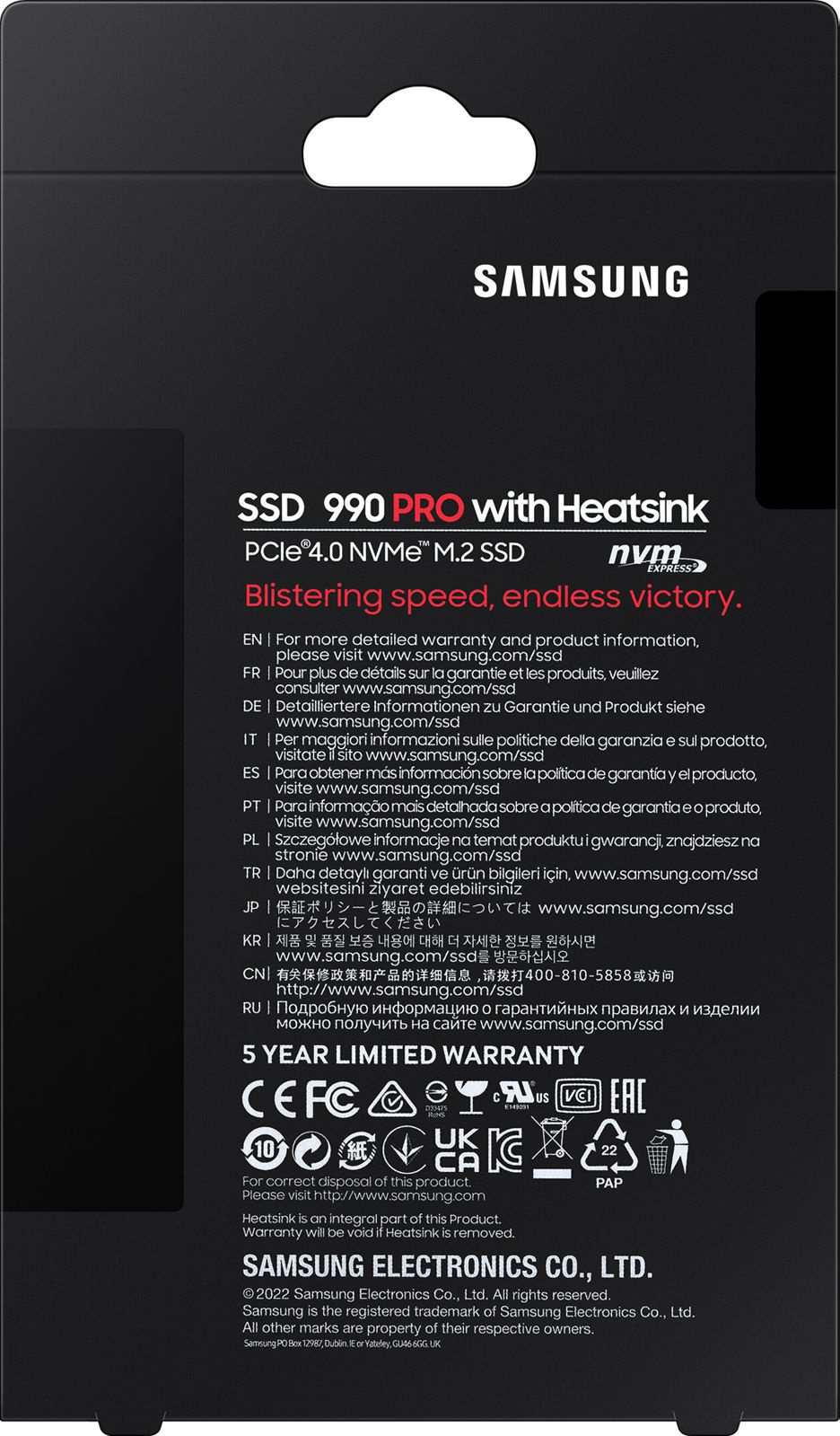 Накопитель SSD Samsung PCIe 4.0 x4 2TB MZ-V9P2T0CW 990 Pro M.2 2280