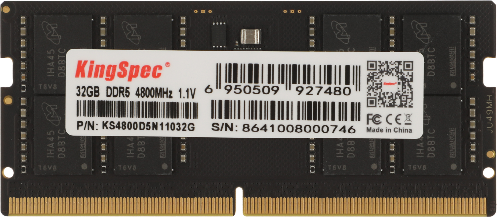 Память DDR5 32GB 4800MHz Kingspec KS4800D5N11032G RTL PC5-38400 CL40 SO-DIMM 288-pin 1.1В single ran