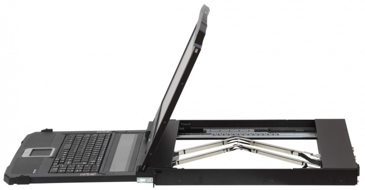 КВМ консоль ATEN 1U Ultra Short Depth 18.5” Short Depth USB HDMI Single Rail LCD Console (1920 x 108