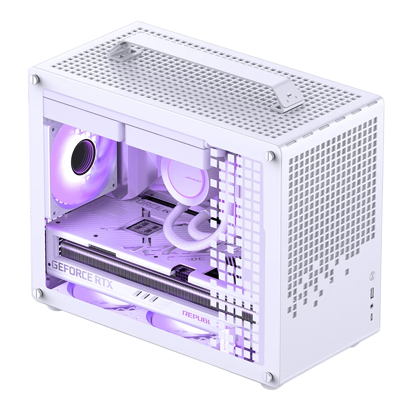 Корпус JONSBO Z20, Mini-Tower, TG, no fan, 1xUSB-A 3.2 + 1xUSB-C 3.2, mATX, mITX White
