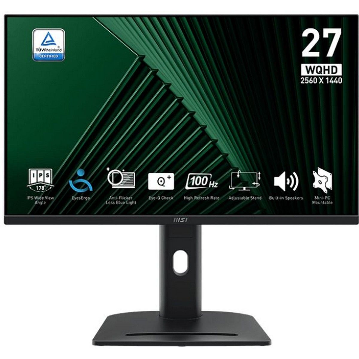 Монитор MSI 27" Pro MP275QPG черный IPS LED 16:9 HDMI M/M матовая HAS Piv 1300:1 300cd 178гр/178гр 2