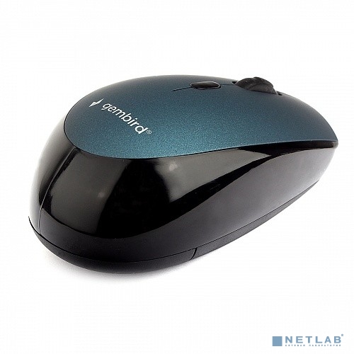 Gembird MUSW-354-B {Мышь беспроводная, синий, бесш.клик, soft touch, 3кн.+колесо-кнопка, 2400DPI, 2,