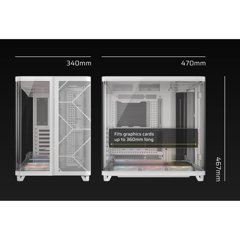 Корпус Corsair AIR 5400 RS-R ARGB, Midi-Tower, TG, 3x120mm ARGB reverse fans, 2xUSB-A 3.2, 1xUSB 3.2