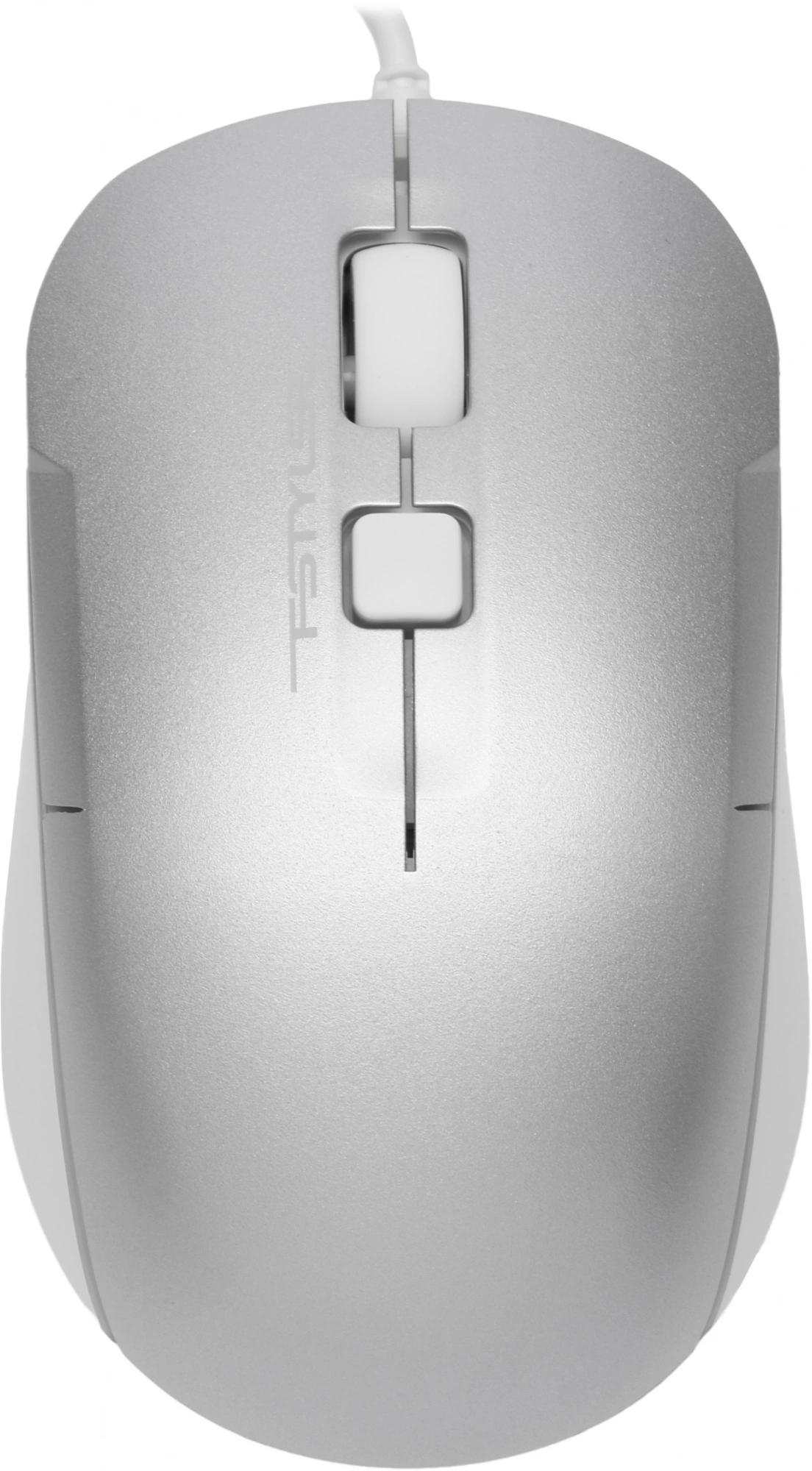 Мышь A4Tech Fstyler FM26S серебристый/белый оптическая 1600dpi silent USB для ноутбука 4but (FM26S USB (ICY WHITE))