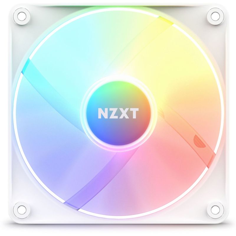 Кулер для корпуса NZXT F120 RGB Core (120x120x25mm, 4-pin PWM, RGB, 78.86CFM, 33.88dBA, 1800RPM, Whi