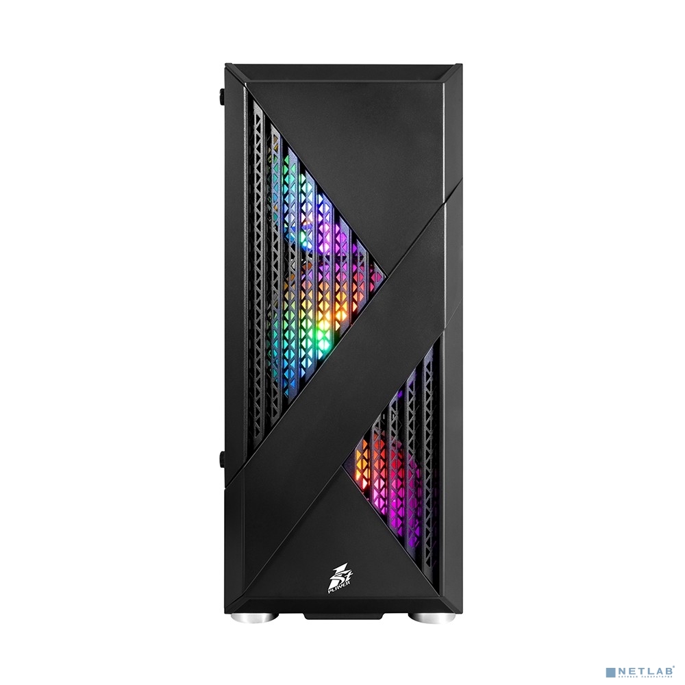 1STPLAYER Корпус FIREROSE F3-A Black / ATX, TG / 4x120mm LED fans inc. / F3-A-BK-4F1
