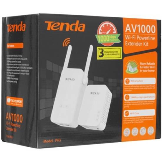Адаптер POWERLINE 1000MBPS KIT PH5 TENDA