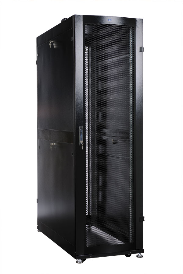 Шкаф ЦМО Шкаф серверный ПРОФ напольный 48U (600x1200) дверь перфор. 2 шт., черный, в сборе