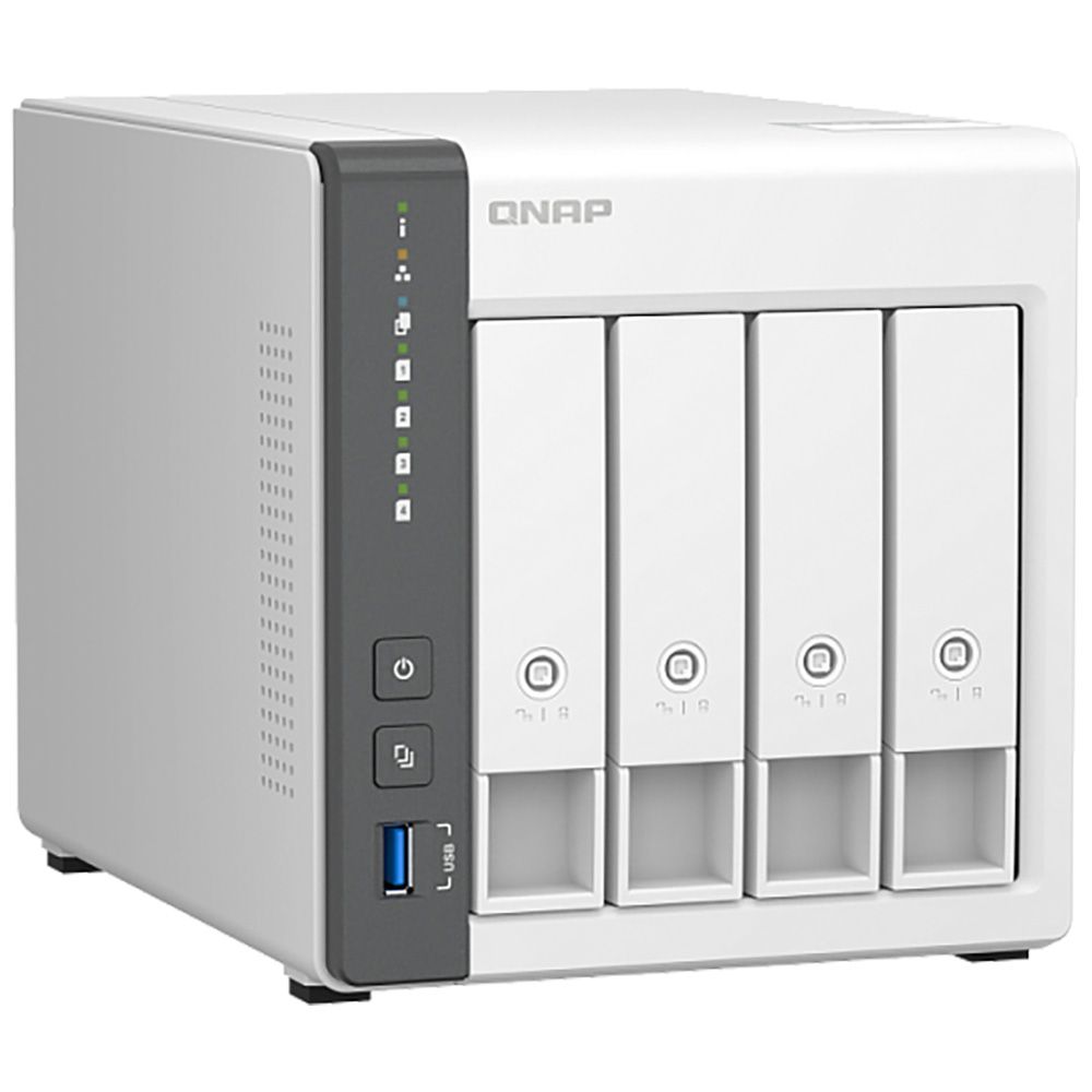 Сетевое хранилище QNAP D4 NAS 4 HDD trays.ARM 4-core Cortex-A55 2.0GHz, RAM 4 GB (max), 1x2.5GbE, 1x