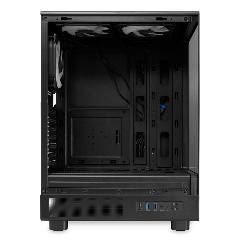 Корпус HSPD F510, Panoramic Mid Tower, Black, TG, 0.5 SPCC, 3x120mm ARGB ATX, mATX, mITX 180/280/160