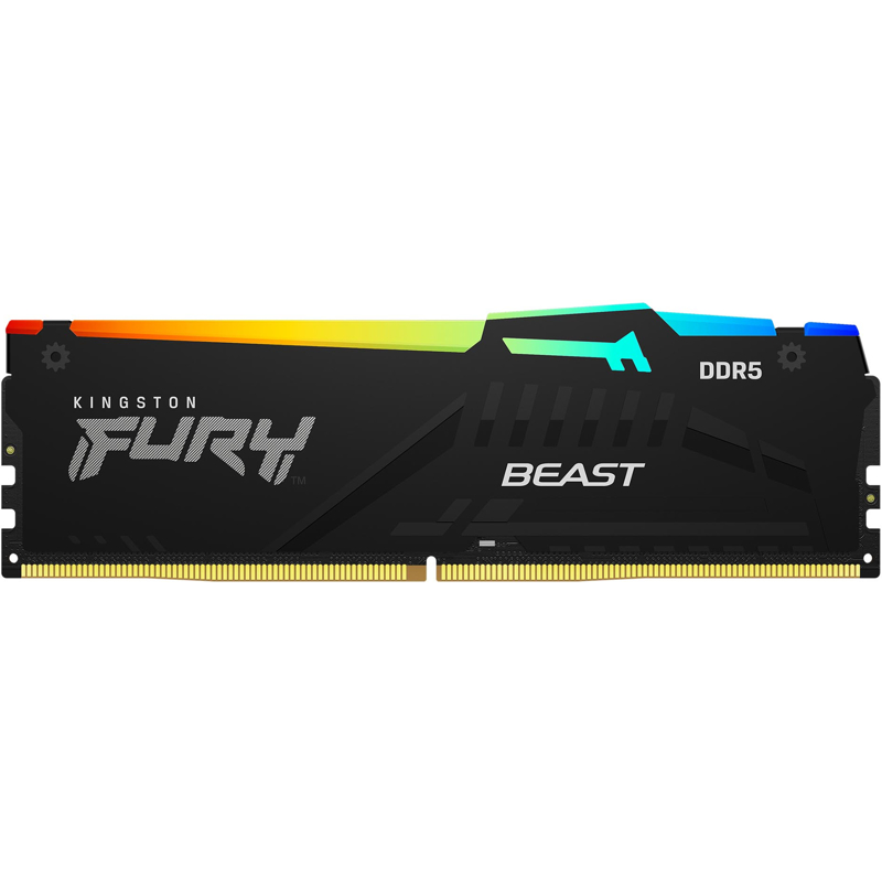 Память оперативная Kingston 64GB 6000MT/s DDR5 CL40 DIMM (Kit of 4) FURY Beast RGB XMP