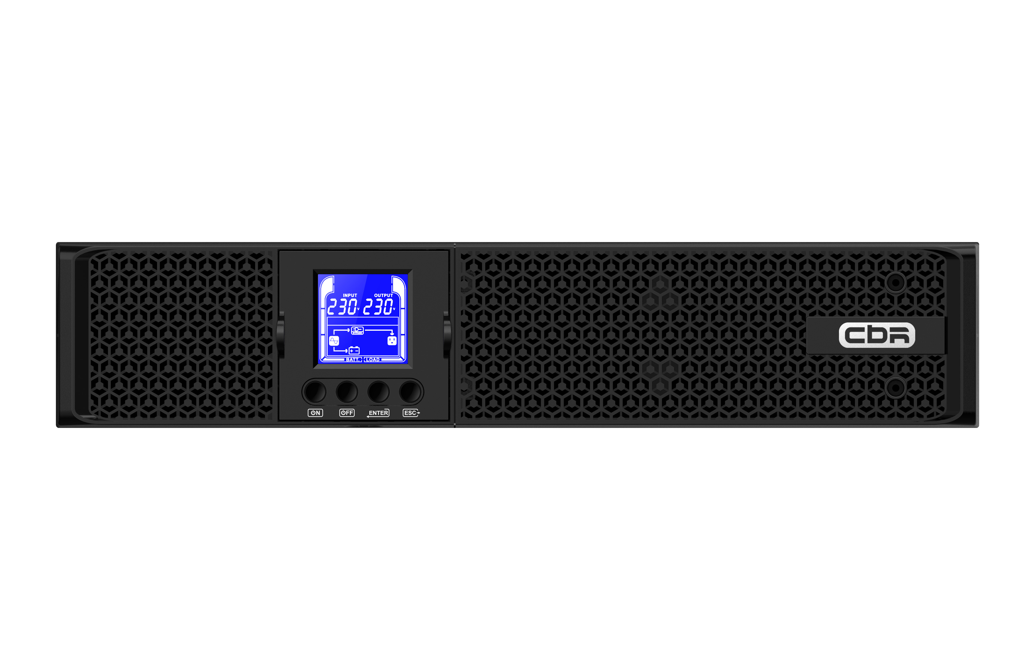 ИБП CBR [ESN-2KRT-8I-LCHERSC] Online 2000VA/2000W RT 8 x C13, LCD, HID-USB, RS232, EPO, SNMP slot