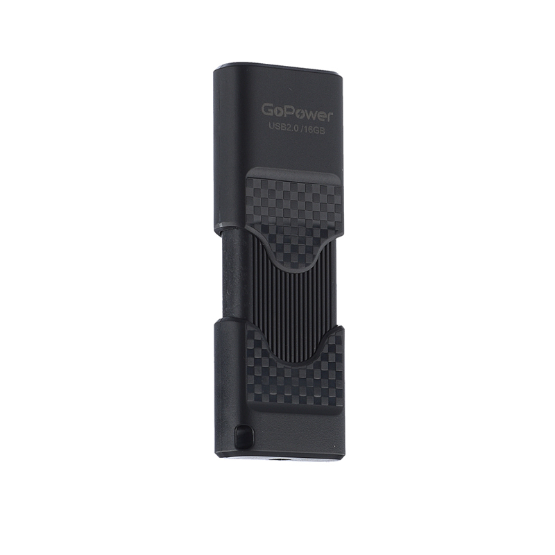 Флеш-накопитель GoPower SLIDER 16GB USB2.0 пластик черный матовый