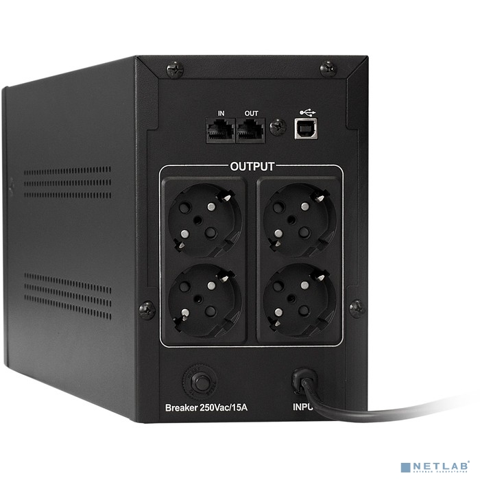 Exegate EP285507RUS ИБП ExeGate SpecialPro UNB-1600.LED.AVR.EURO.RJ.USB <1600VA/950W, LED, AVR, 4 ев